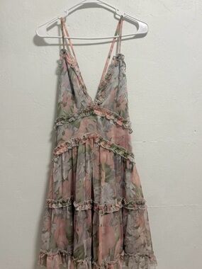 Angel Biba Soft Gray Lined Dress Label